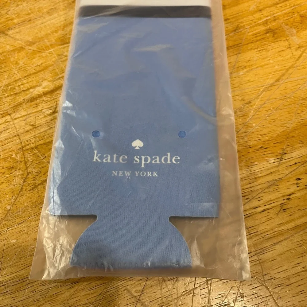 Kate Spade New York Blue Nautical Striped Beverage Sleeve Koozie with Handle